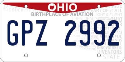 OH license plate GPZ2992