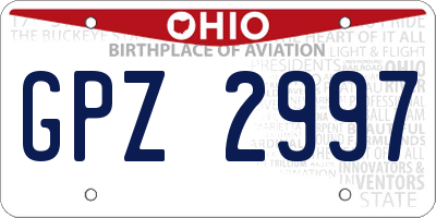 OH license plate GPZ2997