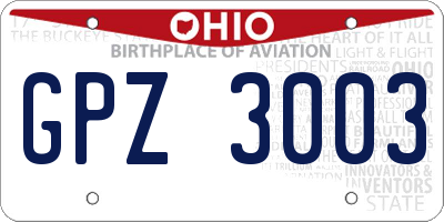 OH license plate GPZ3003