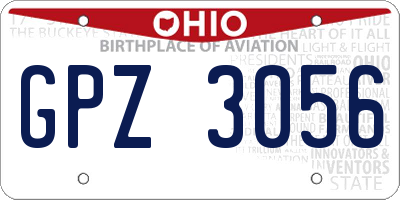 OH license plate GPZ3056