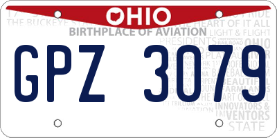 OH license plate GPZ3079