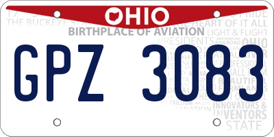 OH license plate GPZ3083