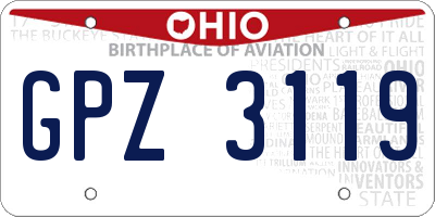 OH license plate GPZ3119