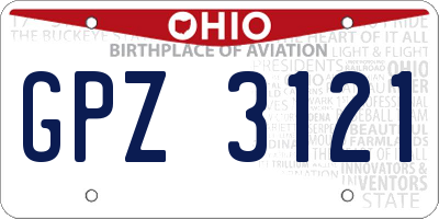 OH license plate GPZ3121