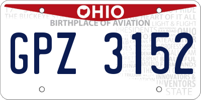 OH license plate GPZ3152
