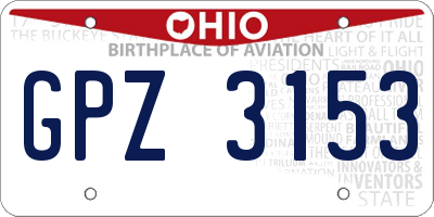 OH license plate GPZ3153