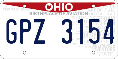 OH license plate GPZ3154