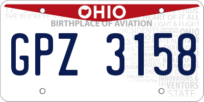 OH license plate GPZ3158