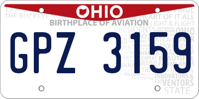 OH license plate GPZ3159