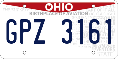 OH license plate GPZ3161