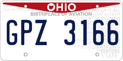 OH license plate GPZ3166