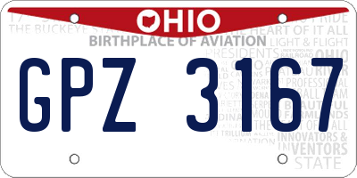 OH license plate GPZ3167