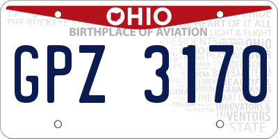 OH license plate GPZ3170