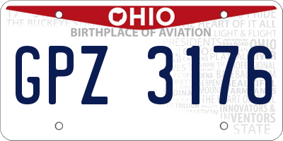 OH license plate GPZ3176