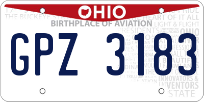 OH license plate GPZ3183