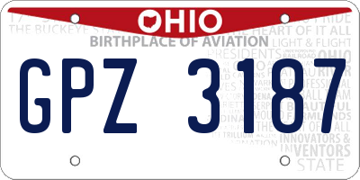 OH license plate GPZ3187