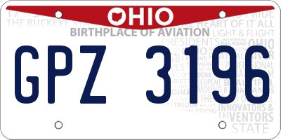 OH license plate GPZ3196