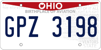OH license plate GPZ3198