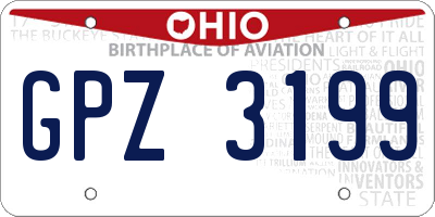 OH license plate GPZ3199