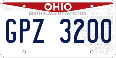 OH license plate GPZ3200