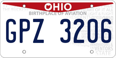OH license plate GPZ3206