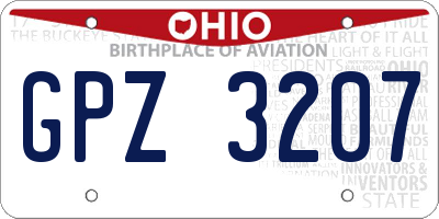 OH license plate GPZ3207