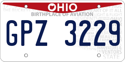 OH license plate GPZ3229