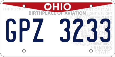 OH license plate GPZ3233