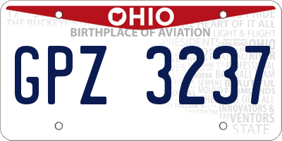 OH license plate GPZ3237