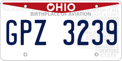 OH license plate GPZ3239