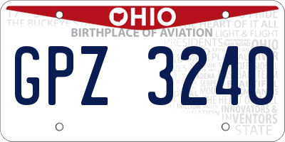 OH license plate GPZ3240