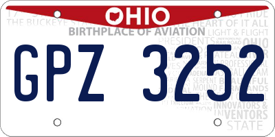 OH license plate GPZ3252
