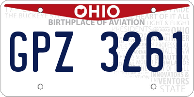 OH license plate GPZ3261