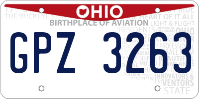 OH license plate GPZ3263