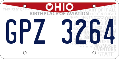 OH license plate GPZ3264