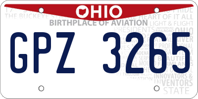 OH license plate GPZ3265