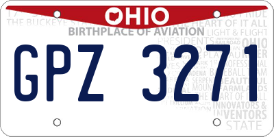OH license plate GPZ3271