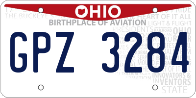 OH license plate GPZ3284