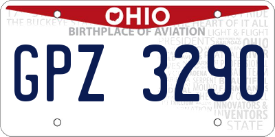 OH license plate GPZ3290