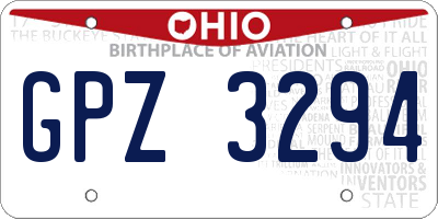 OH license plate GPZ3294