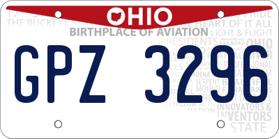 OH license plate GPZ3296