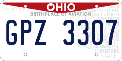 OH license plate GPZ3307