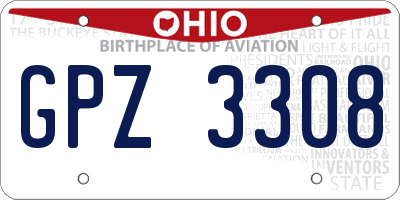 OH license plate GPZ3308