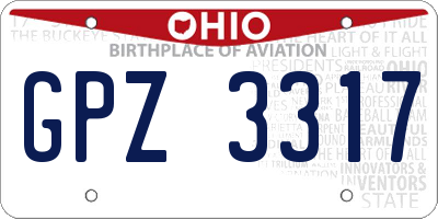 OH license plate GPZ3317