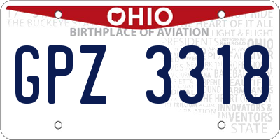 OH license plate GPZ3318
