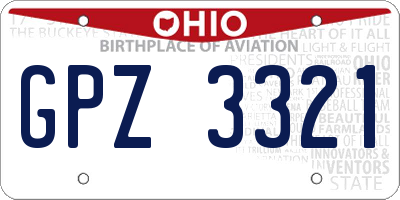 OH license plate GPZ3321