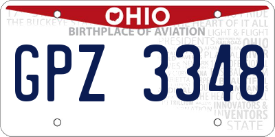OH license plate GPZ3348