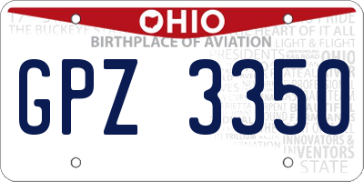 OH license plate GPZ3350