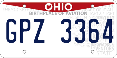 OH license plate GPZ3364