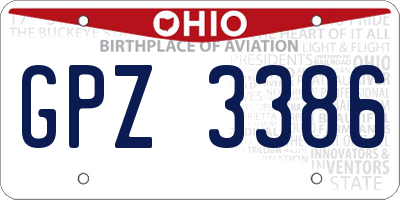 OH license plate GPZ3386